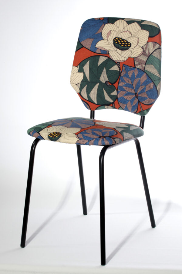 chaise vintage années 70 relookée; travail de qualité et création unique made in Belgium